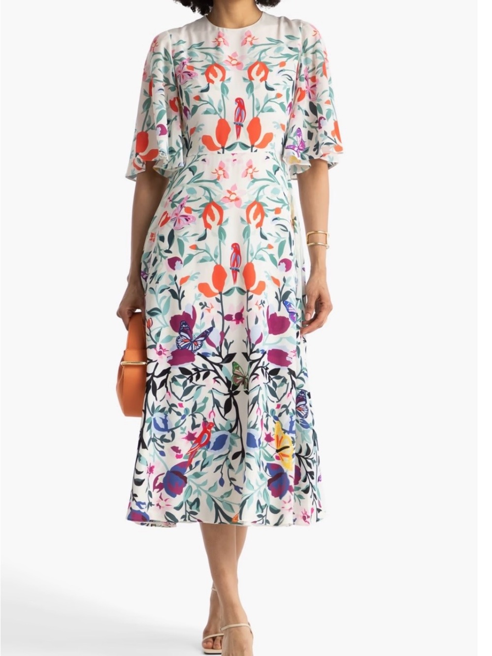Valentino White Printed Silk Maxi Dress